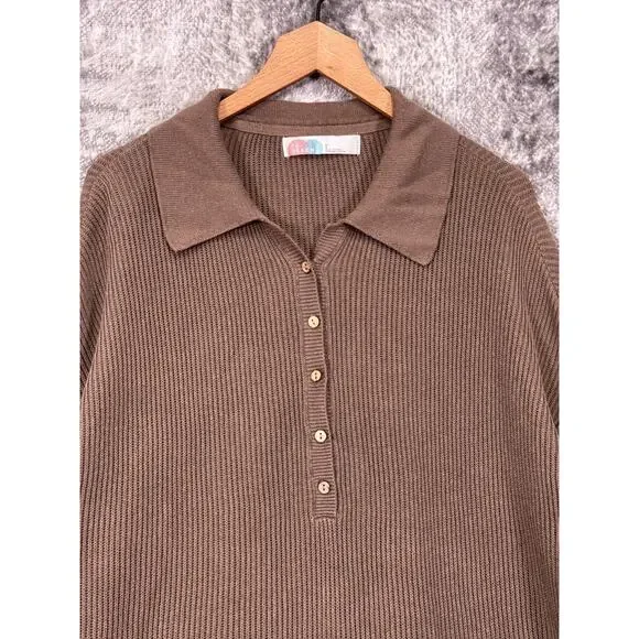 Free People Beach Picnic Sweater Dress Large Womens Brown - Picture 2 of 8